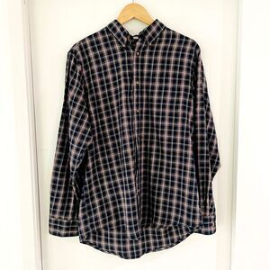 Ralph Lauren Chaps Mens M Long Sleeve Casual Button Up Shirt Custom Fit Plaid